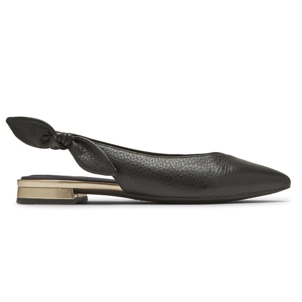 Rockport Singapore Womens Slingback - Total Motion Zuly Bow Black - NG6175408